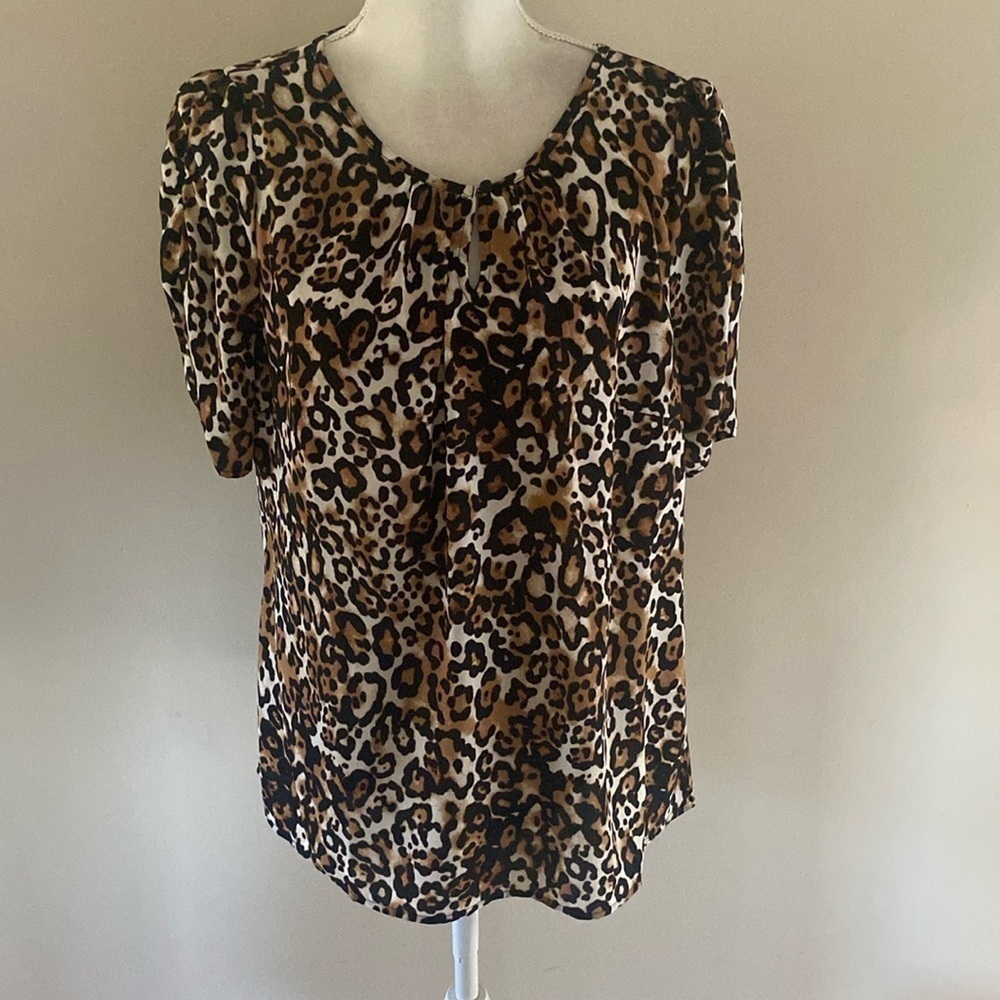 Talbots Animal Print Poly Blouse